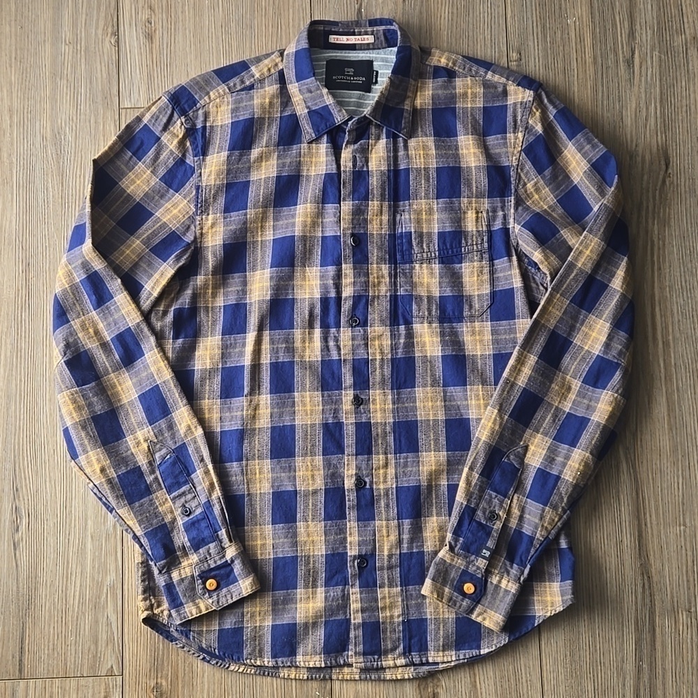 Scotch & Soda Brushed Cotton Plaid Button Down
